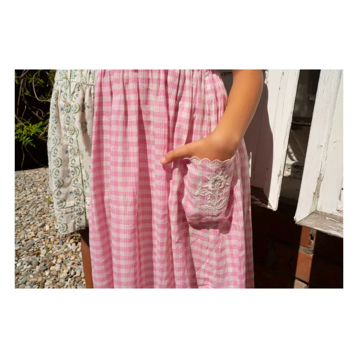 Lali Robe Clover à Carreaux Brodée | Rose