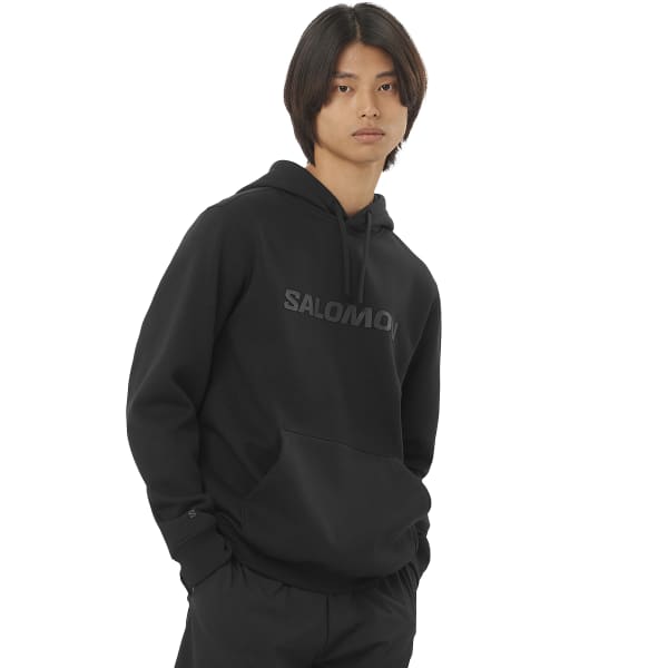 Sweatshirt SALOMON BIG LOGO HOODIE DEEP BLACK