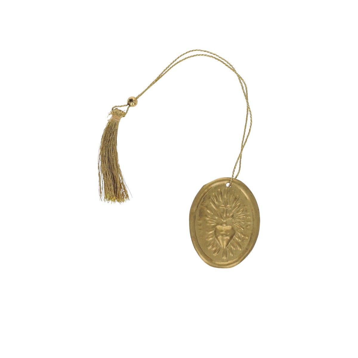 Médaille ovale cœur ex-voto doré Pondie Chérie