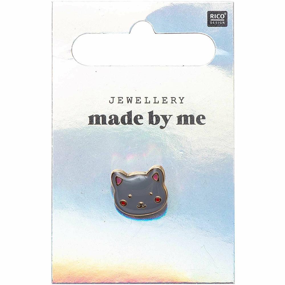 Pin's - chat - gris - 13 x 12 mm