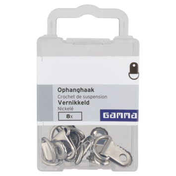 GAMMA Ophanghaak universeel vernikkeld 8 stuks