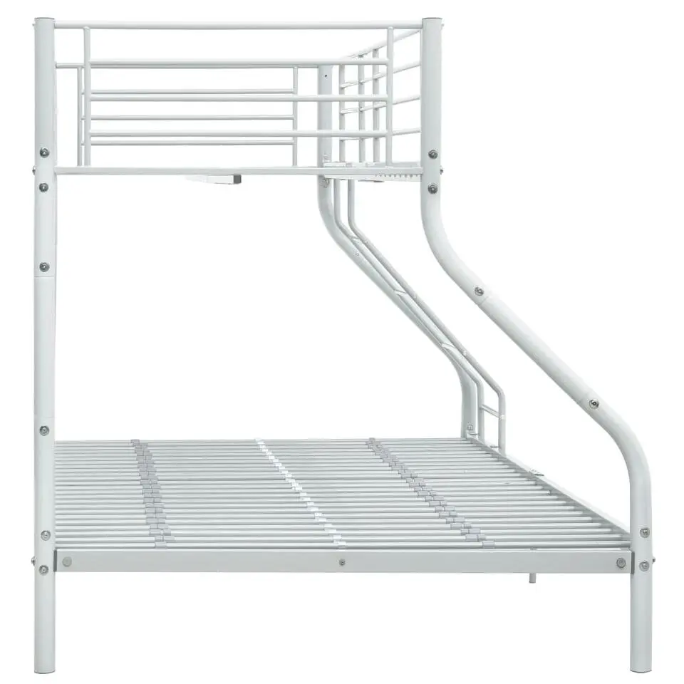 vidaXL - Stapelbed met latten - Wit - Metaal - 140x200 cm/90x200 cm