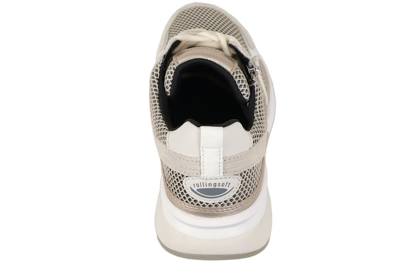 GABOR ROLLING SOFT SKO I BEIGE SKIND OG TEKSTIL