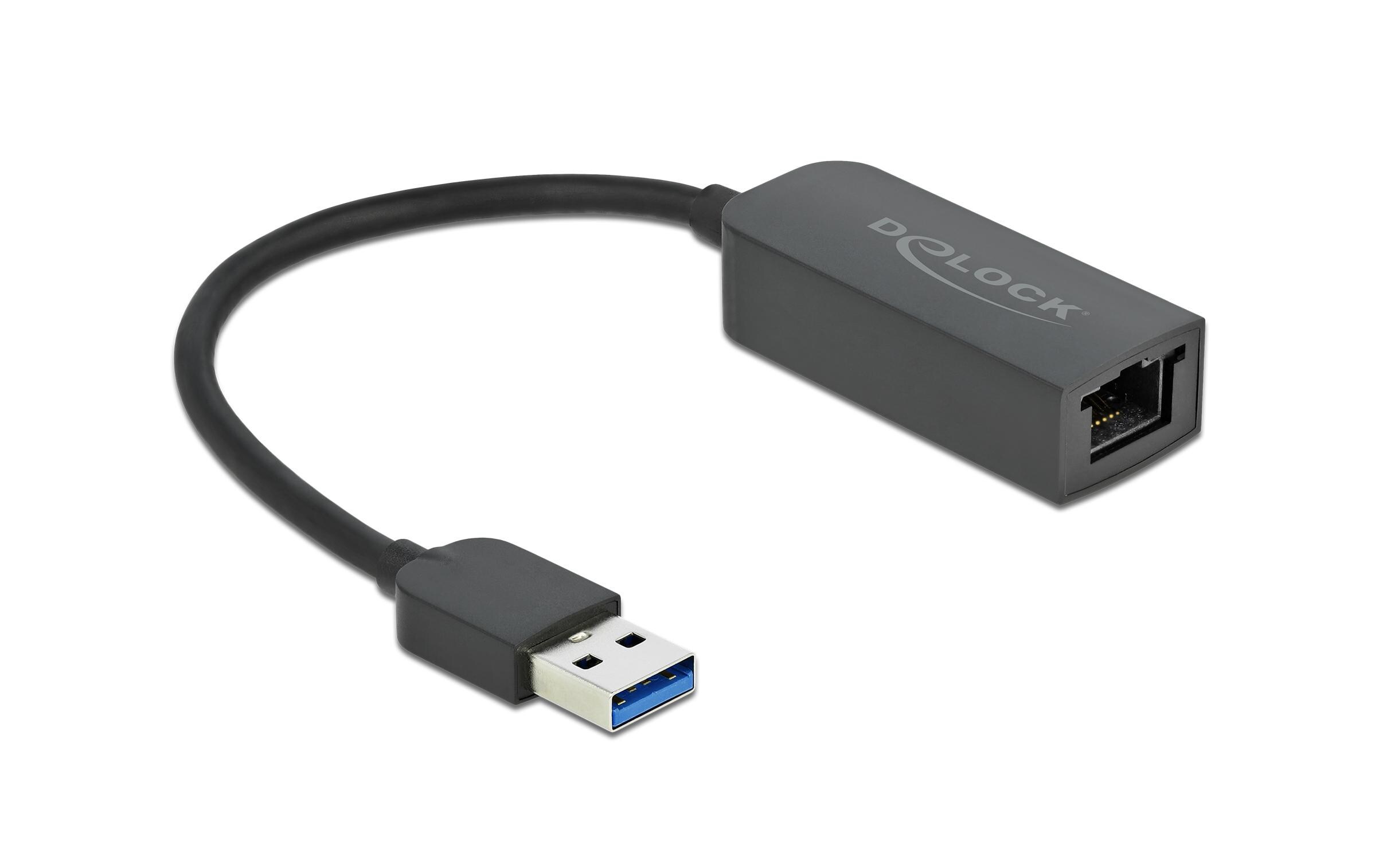 Netzwerk-Adapter USB-A – RJ45, 2.5Gbps SchwarzDer Adapter von Delock erweitert einen PC oder ein Notebook um eine Netzwerkschnittstelle über den USB Typ-A Anschluss.