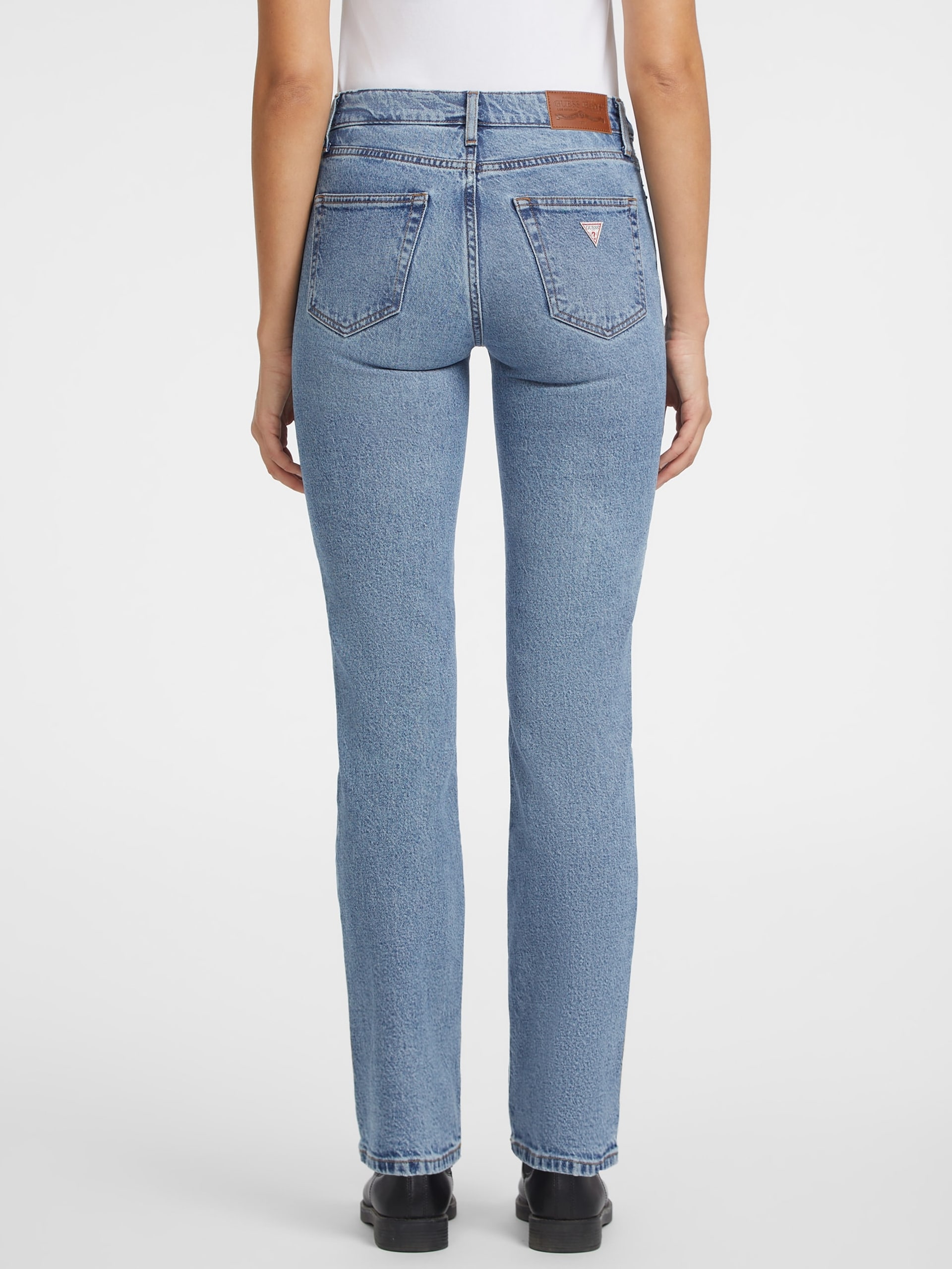 Calça jeans reta de cintura média G08