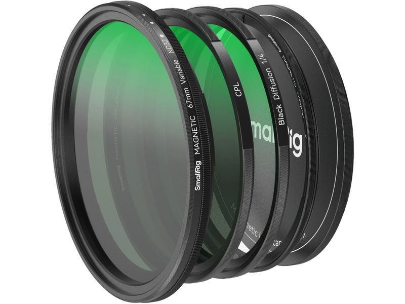 Smallrig 5-in-1-Ansteckfilter-Set Wichtige Filter für Videoaufnahmen mit Adapterringen und magnetischer Abdeckung
