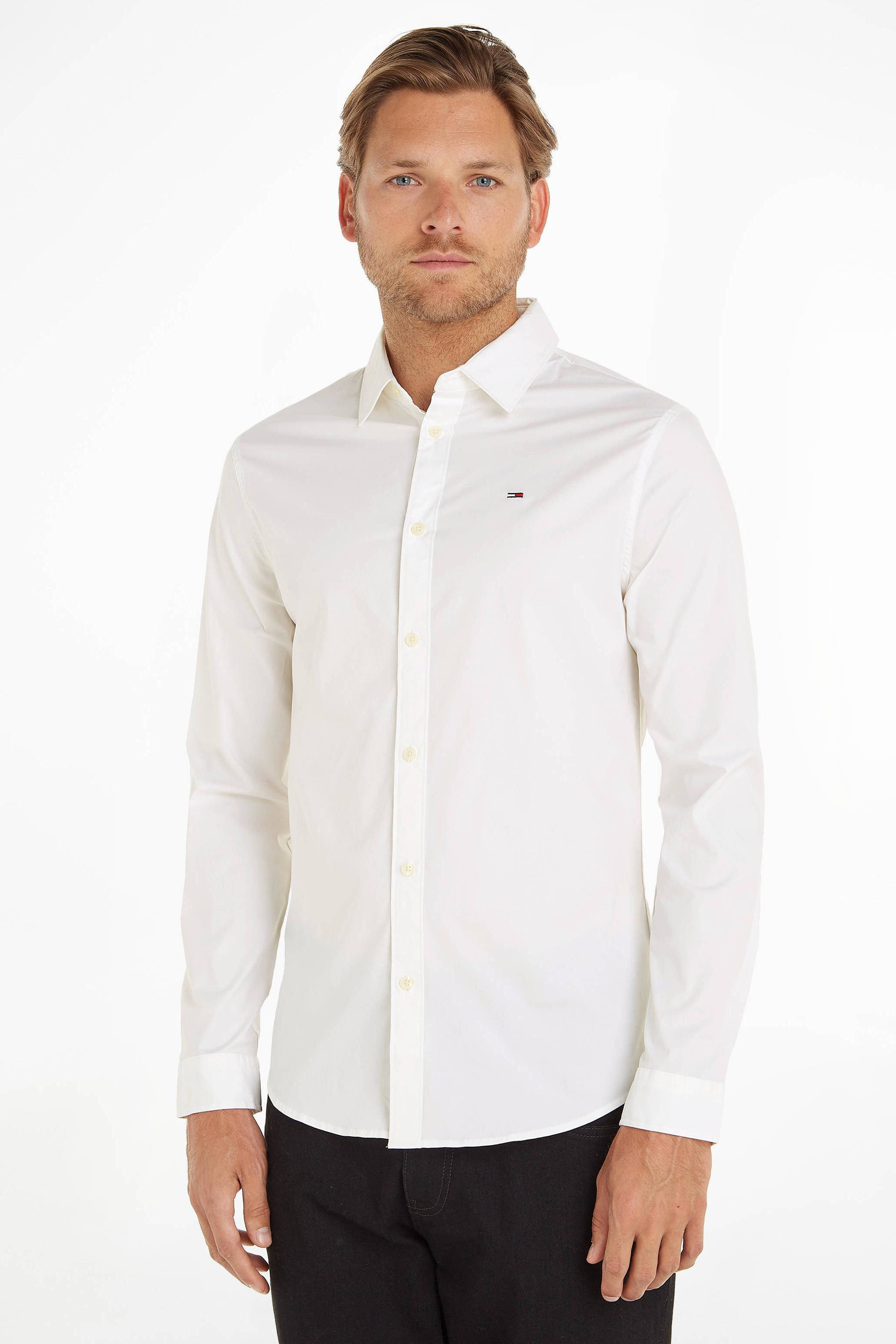 Tommy Jeans slim fit overhemd classic white