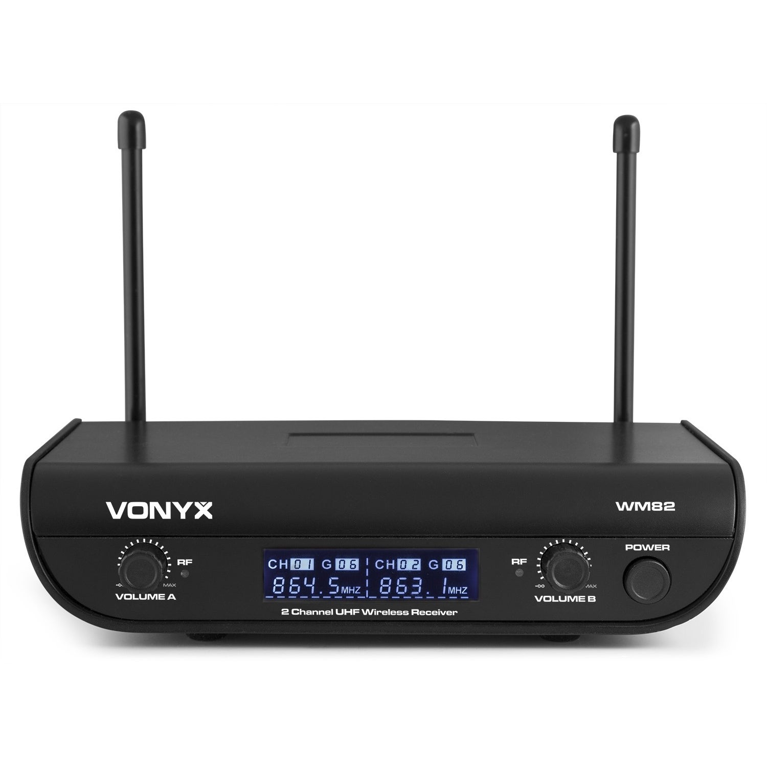 Vonyx WM82C 2-kanaals UHF draadloos microfoonsysteem