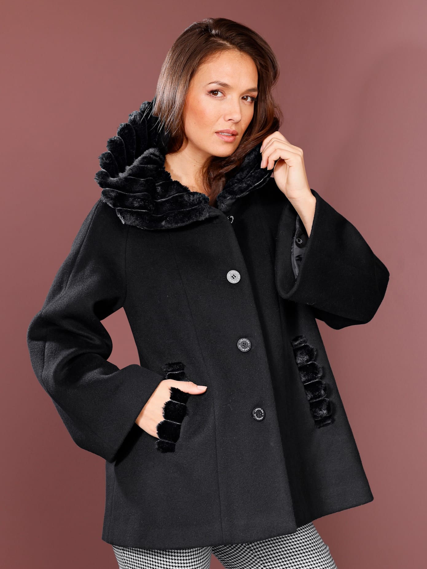 CREATION L PREMIUM Wolljacke ohne Kapuze