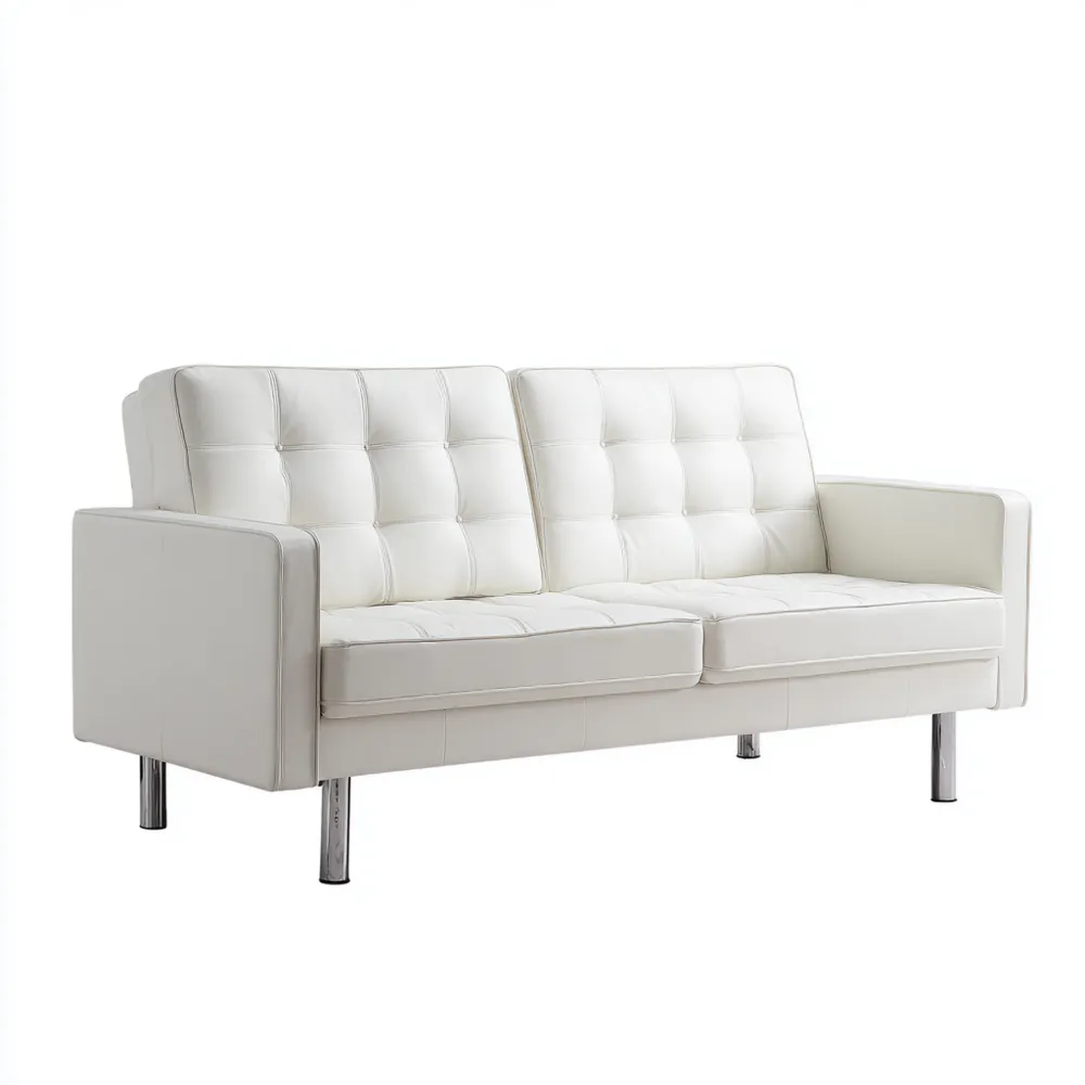 2-Sitzer-Sofa Kunstleder 180x75x85 cm – Weiß – Modernes Design