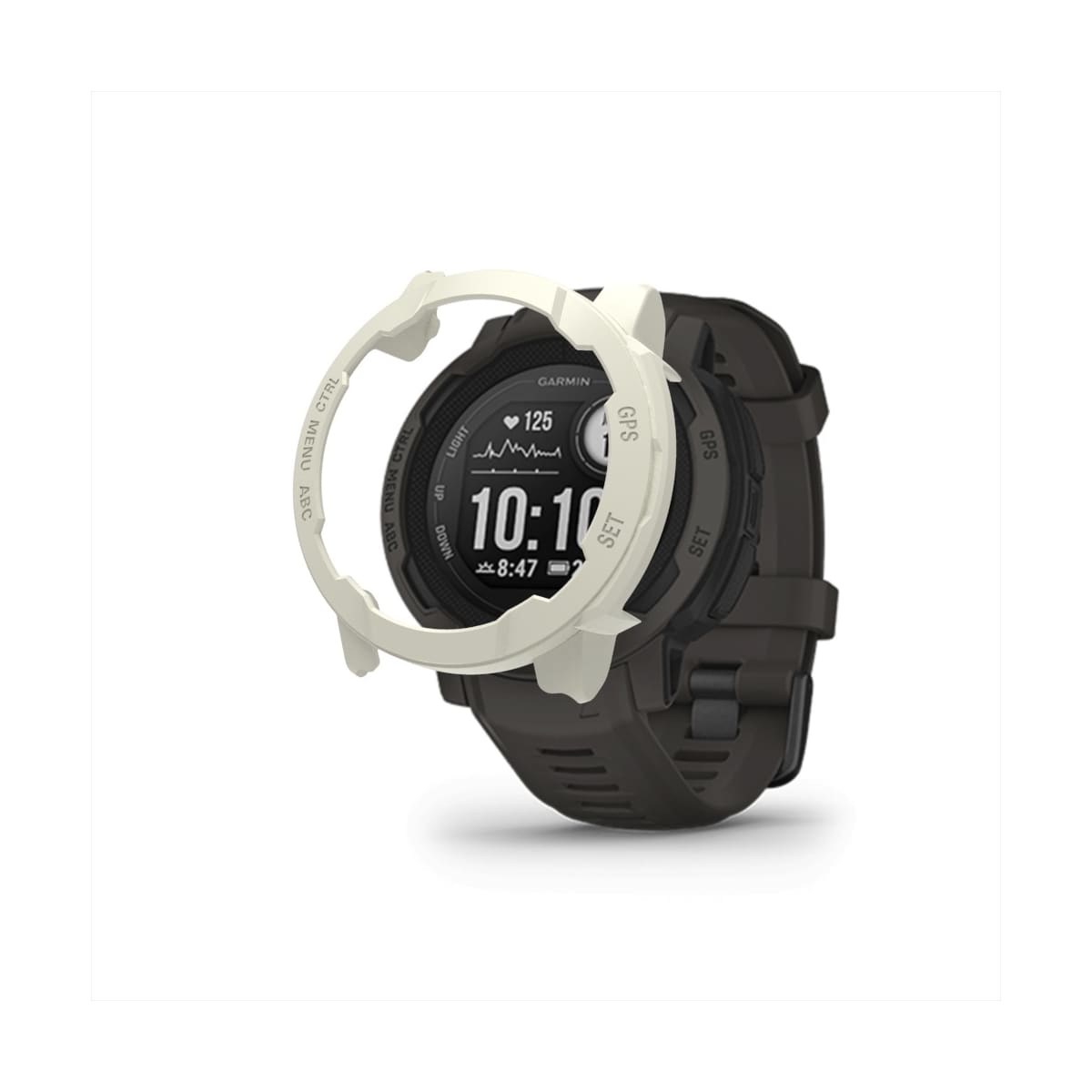 Veske med skjermbeskytter til Garmin Instinct 2S Hvit