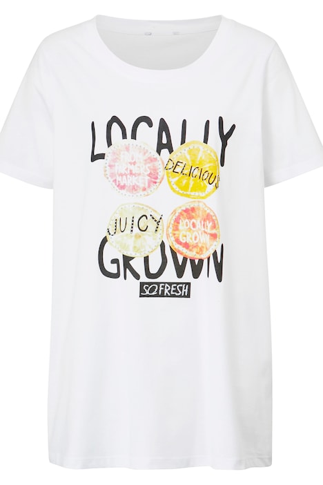 T-Shirt, Classic Fit, Schrift, Applikationen, Rundhals, Halbarm