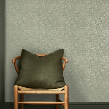 Vliesbehang William Morris at Home Marigold Fibrous Saliegroen (dessin 124256)