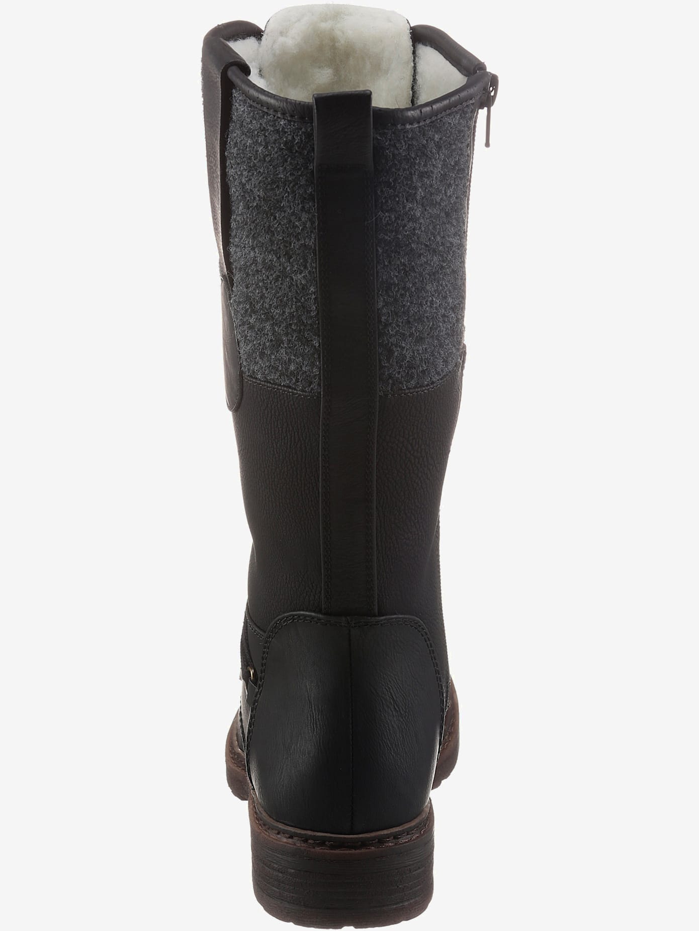 Bottes à lacets dessus imitation cuir et textile
