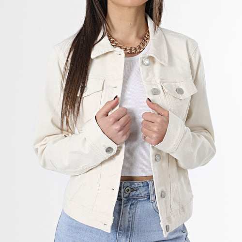 Veste Jean Femme Crop Wonder Denim Beige