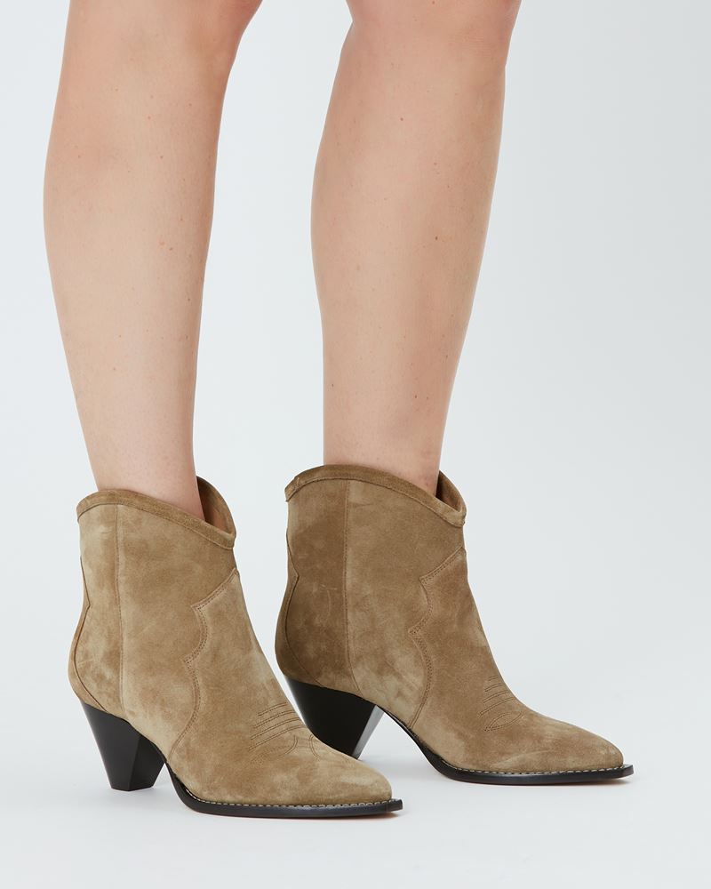 BOTTINES EN CUIR VEAU VELOURS DARIZO