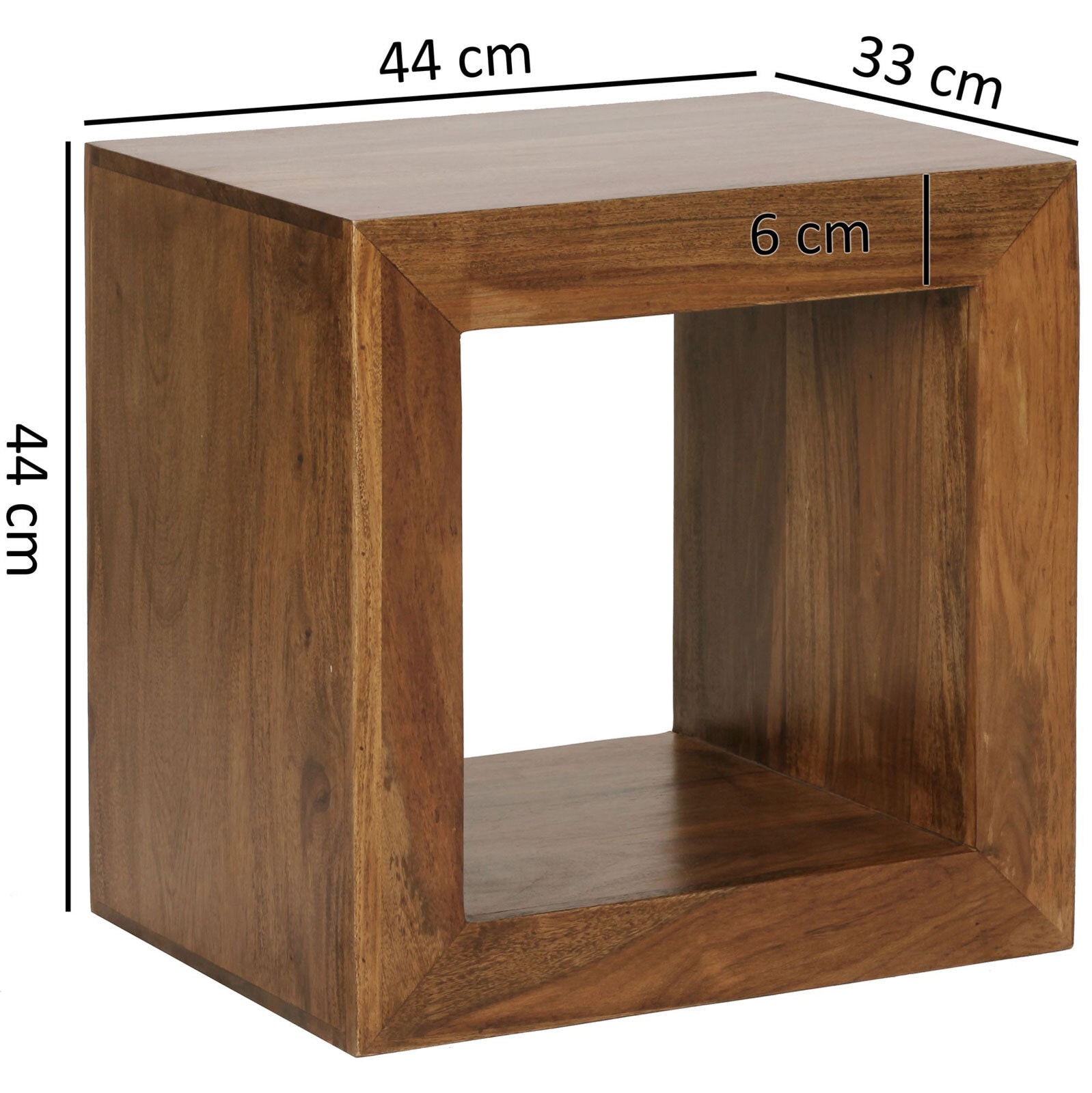 Regal Cube 33 x 44 cm Massivholz braun