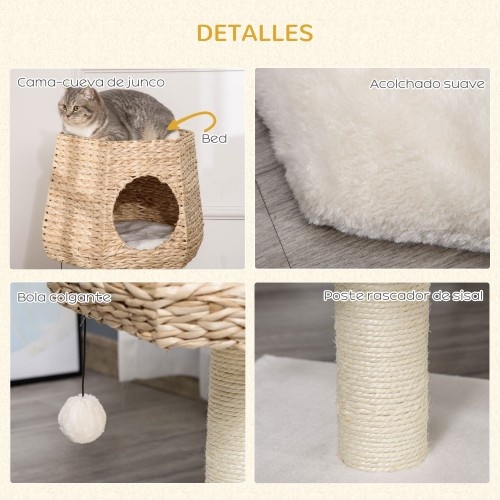 Arranhador PawHut Cream para Gatos Pequenos