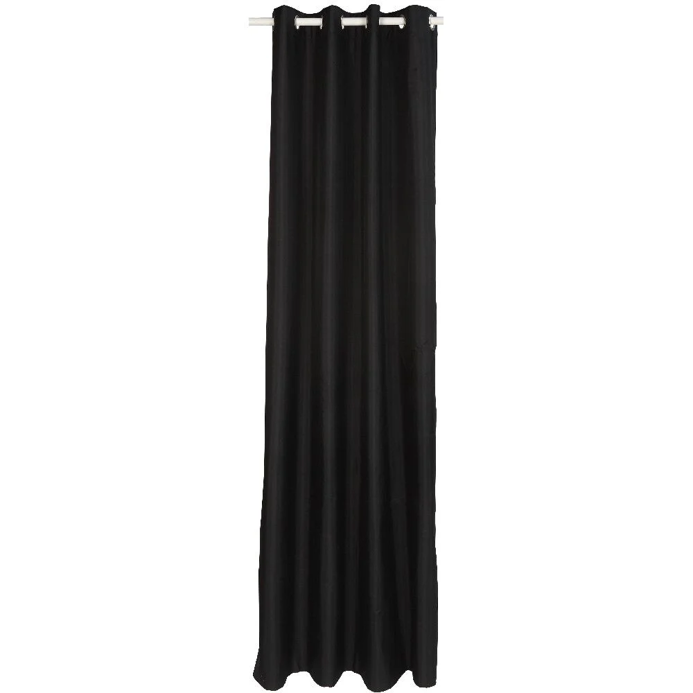 Rideau thermique 8 oeillets noir uni