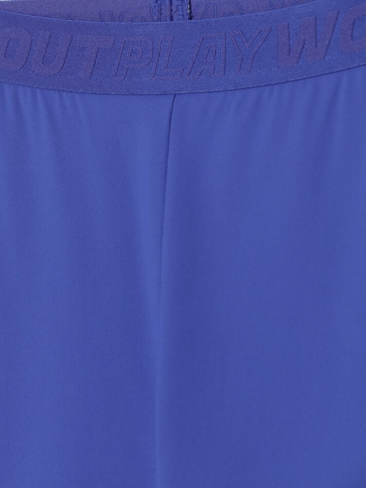 Calça legging esportiva com fita de texto - Azulina
