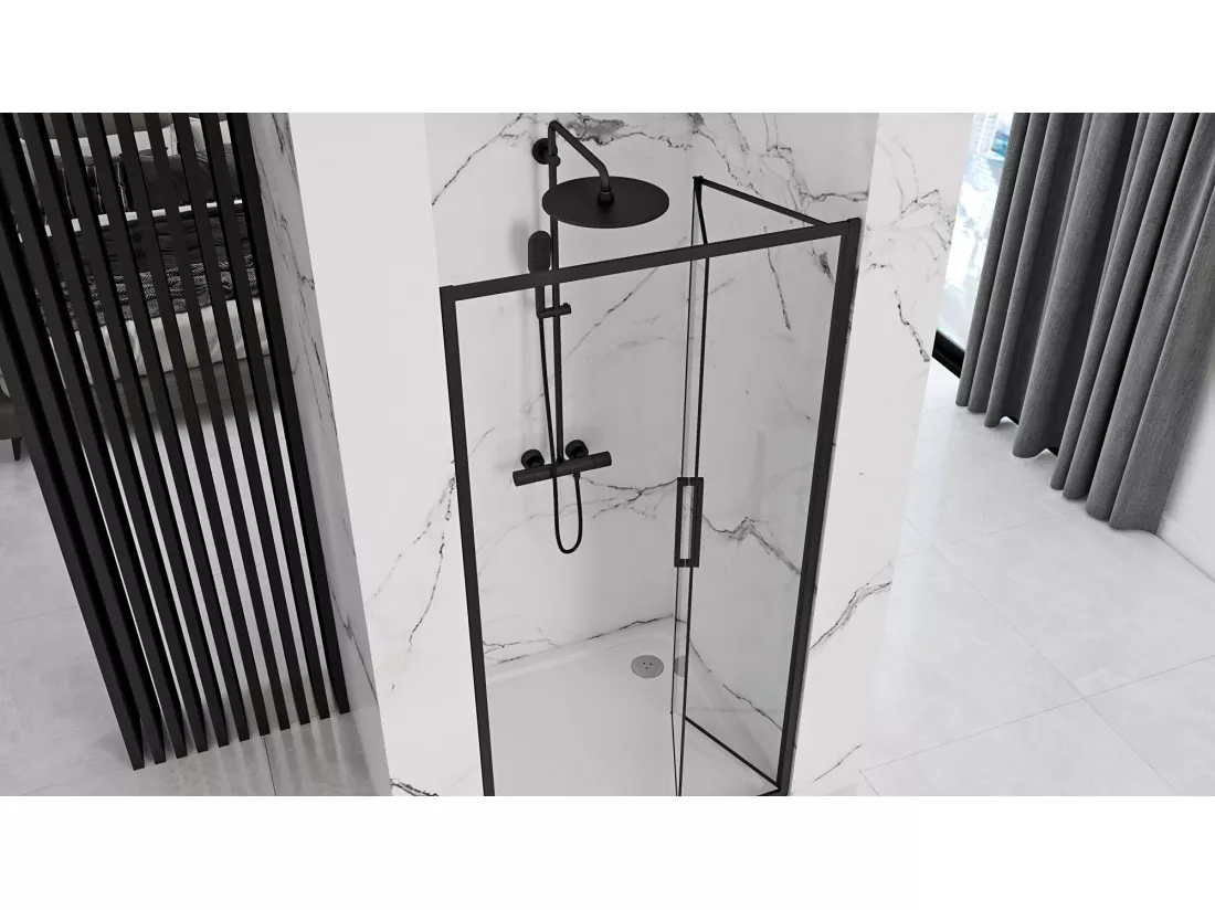 Porte De Douche Rea Rapid Fold 100 Black