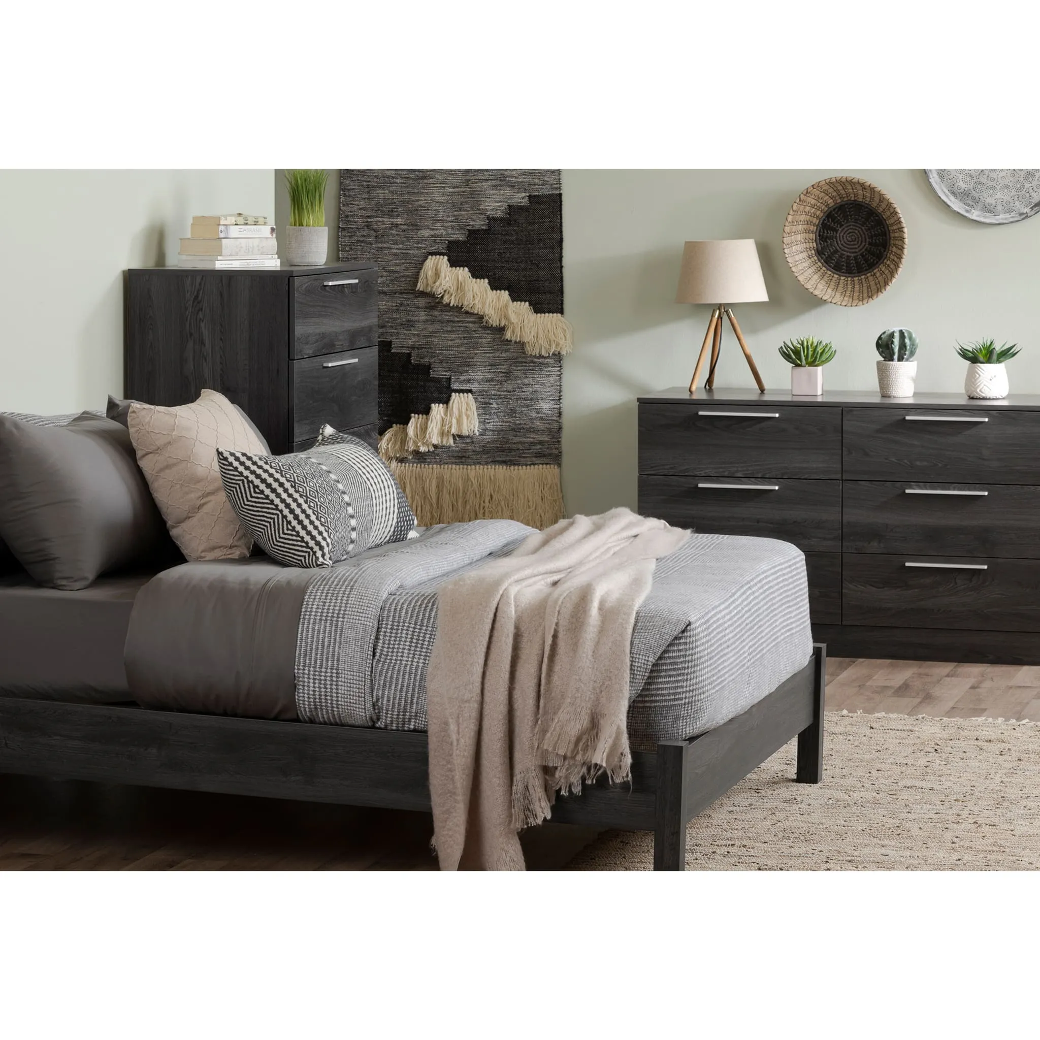 South Shore Bureau Double 6 Tiroirs - Step One Essential Chêne gris