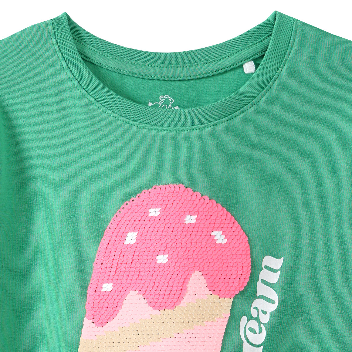 Topolino Mädchen T-Shirt mit Wendepailletten grün