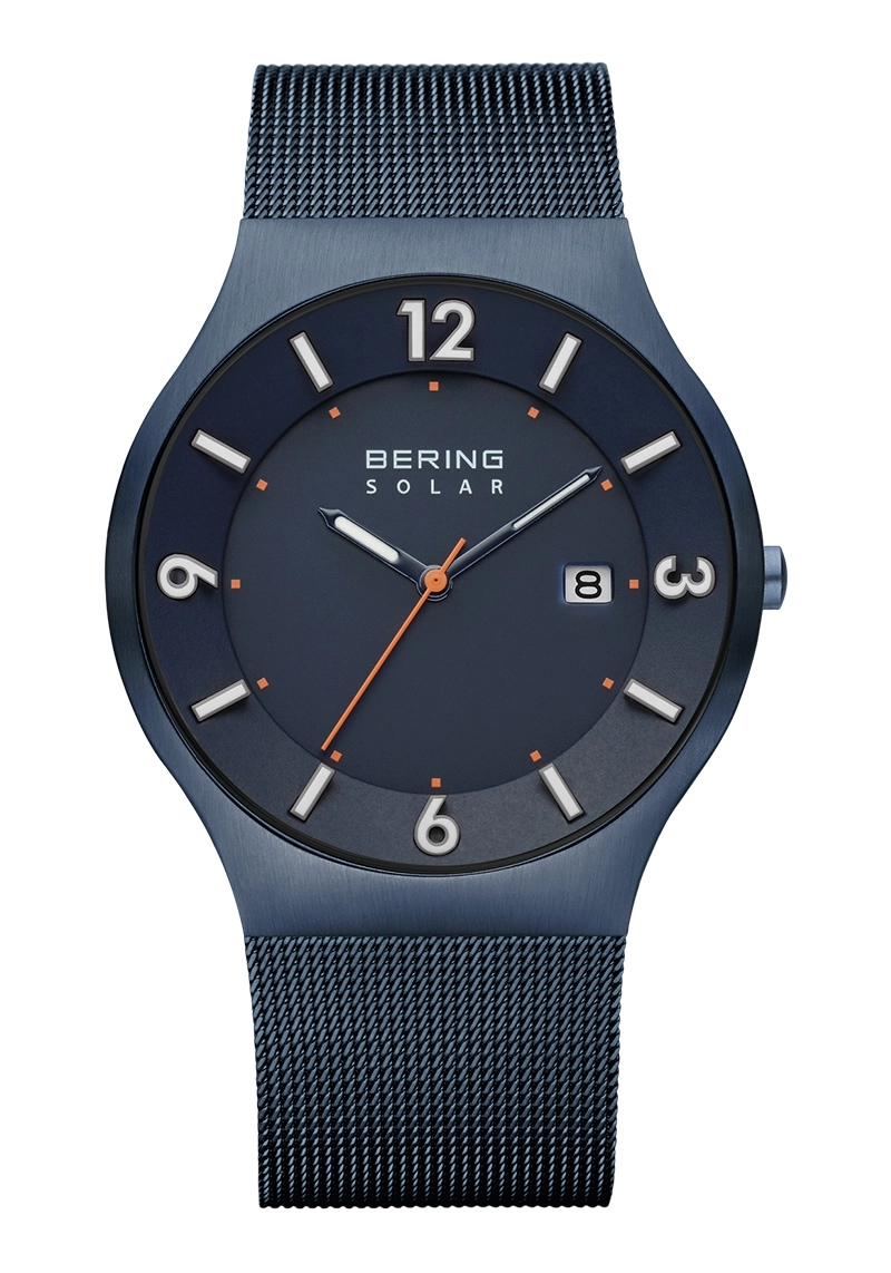 BERING Herren-Solaruhr Slimline Blau 14440-393