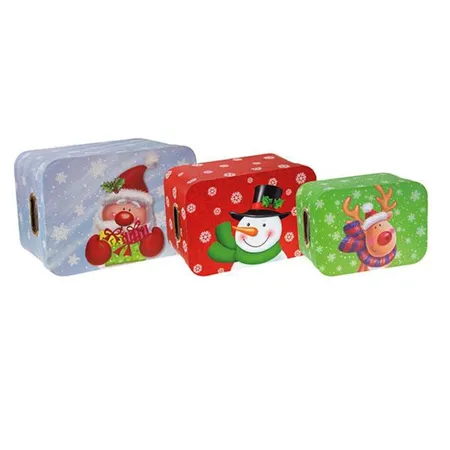 Idena Geschenkboxen 3er Set mit den Motiven Rentier, Schneemann und Santa