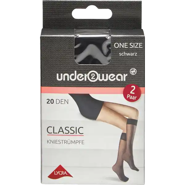 Kniestrumpf Classic 20den schwarz onesize