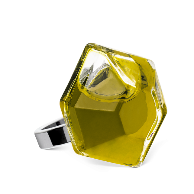 Bague en verre soufflé - Energie Medium transparent