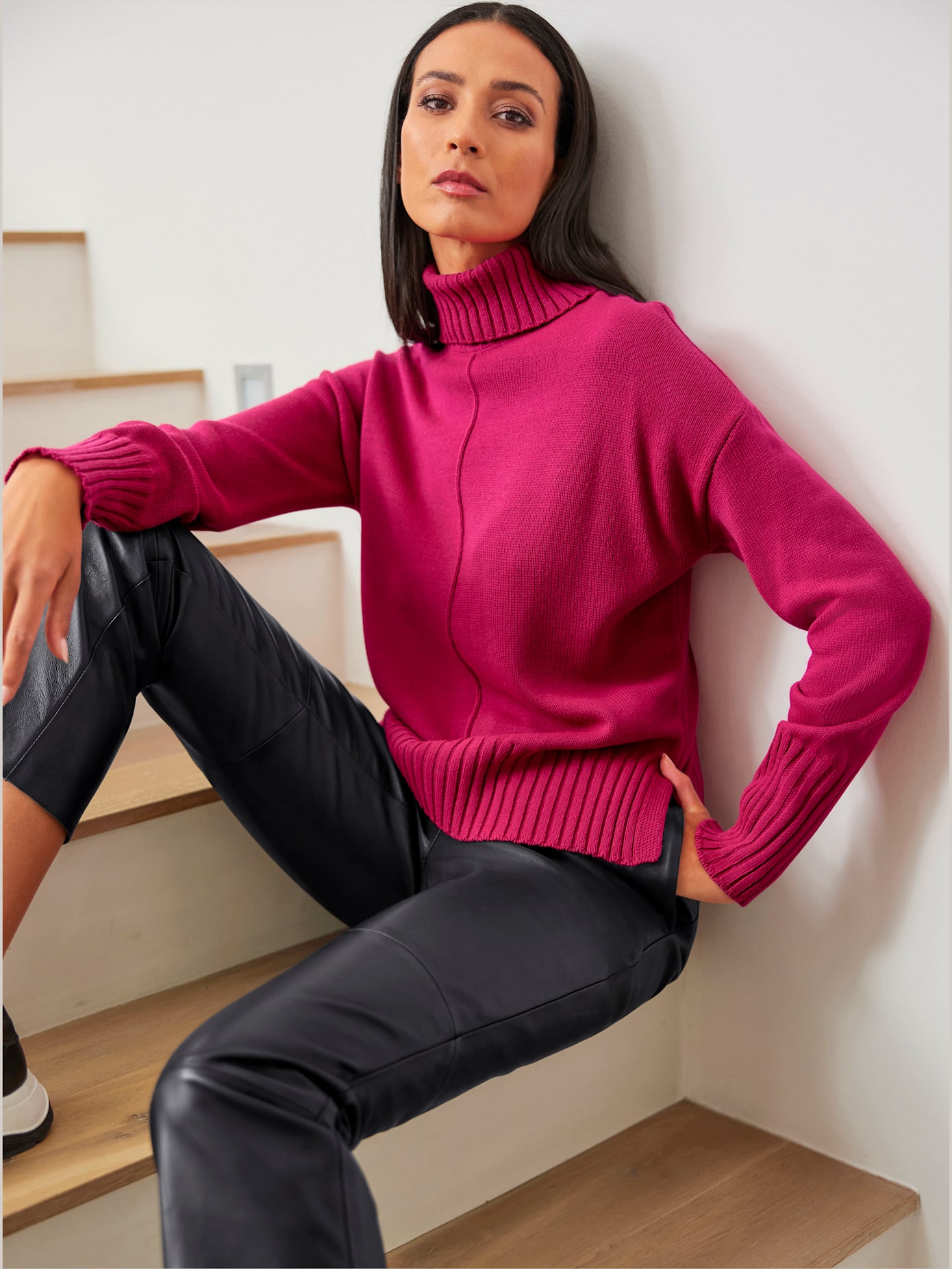 Pull col roulé flatteur