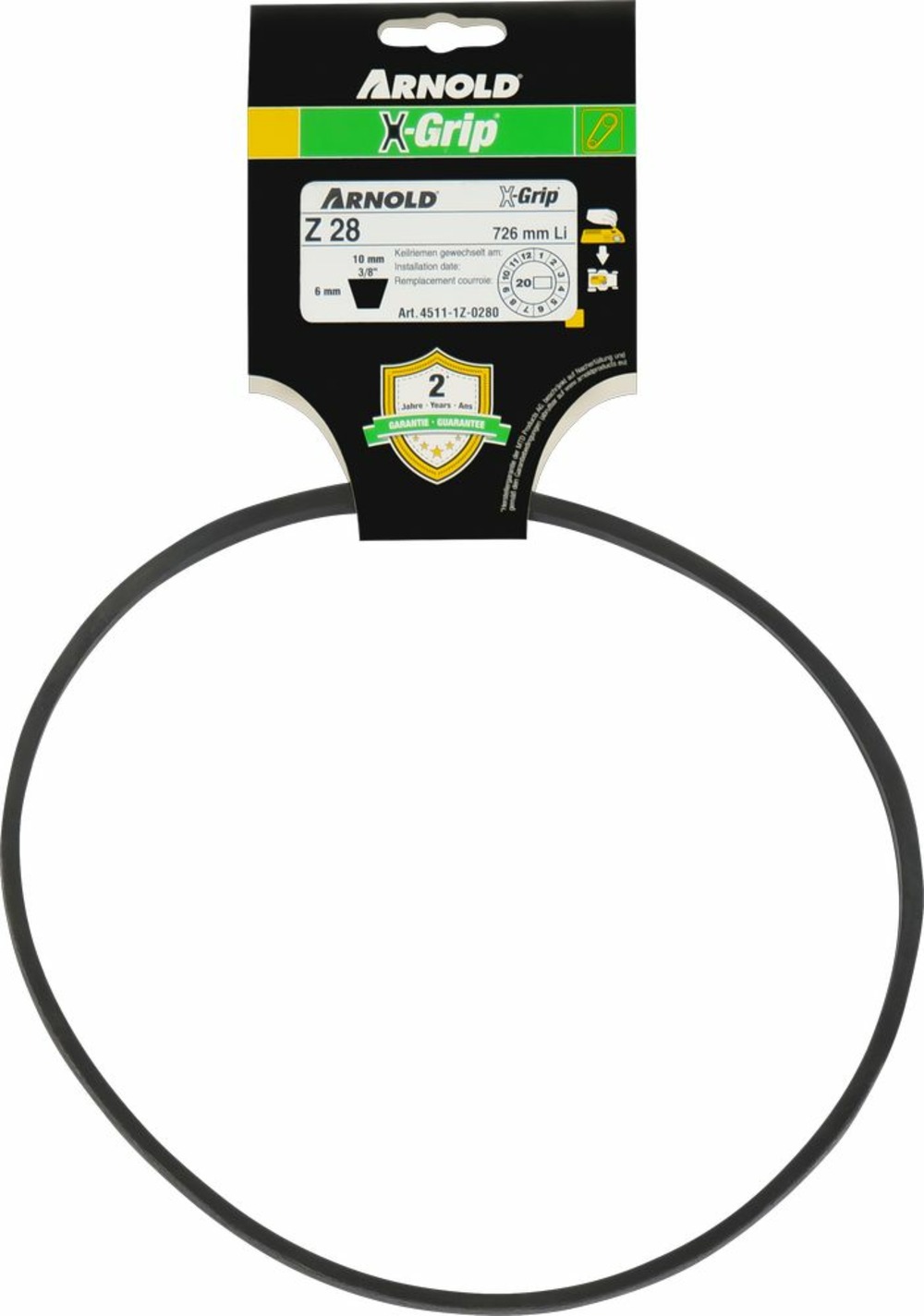 Courroie trapézoïdale x-grip v de type z 28