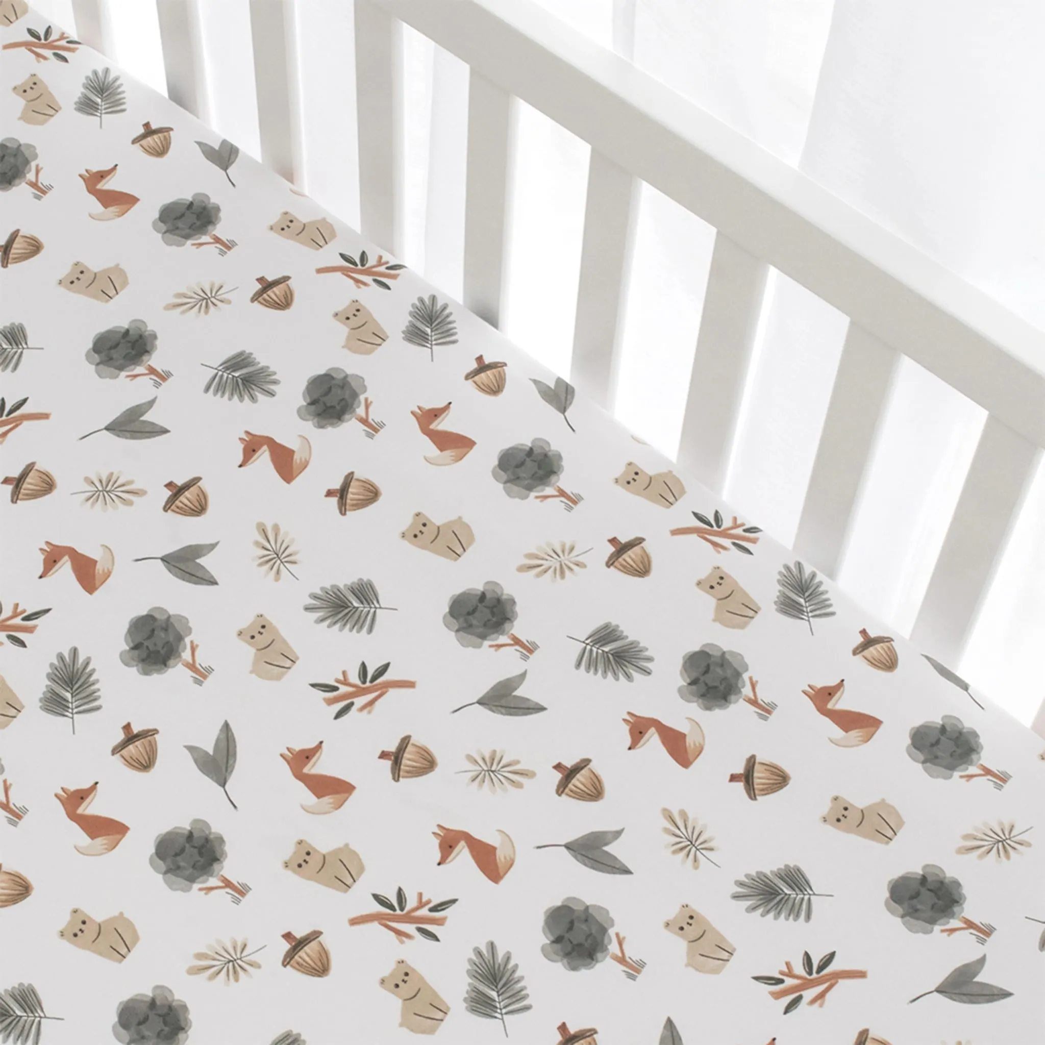 Living Textiles Drap Contour pour Lit de Bébé - Forêt