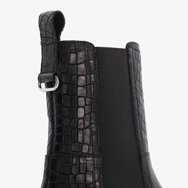 Groot leren meisjes Chelsea boots met crocoprint