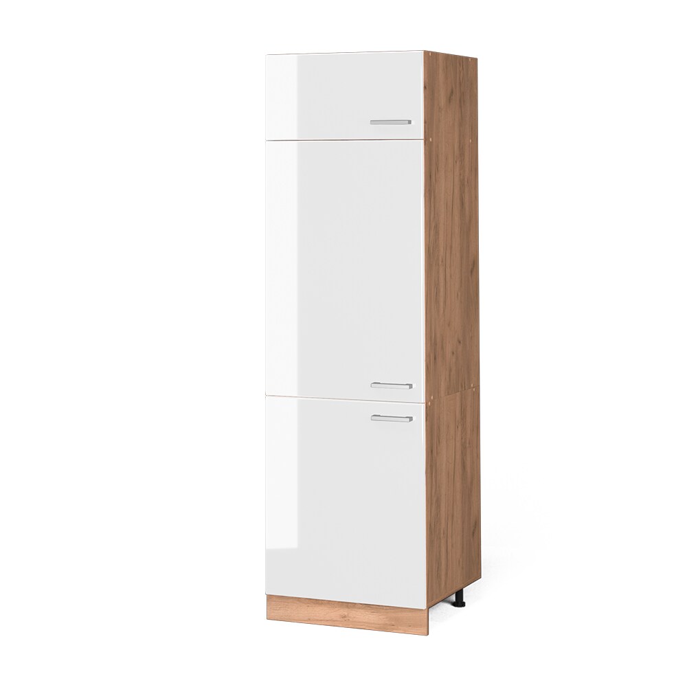 Vicco Kühlumbauschrank Küchenschrank Küchenzeile R-Line 60 cm Goldkraft Weiß