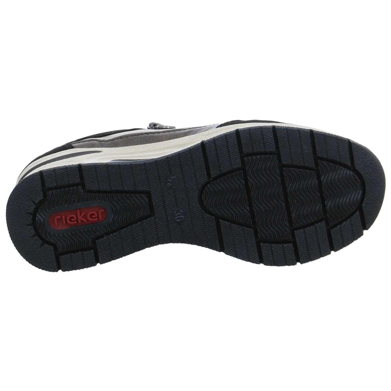 RIEKER Comfort-Schnürer Bronze Lederimitat  mit Wechselfussbett