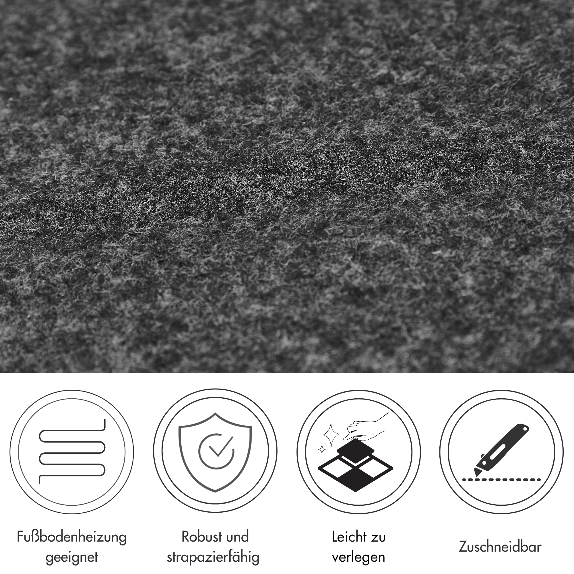 Andiamo Teppichfliese »Skandi, selbstklebend« rechteckig 4 mm Höhe 40x40 cm, 25 Stück (4 qm), 50 Stück (8 qm) oder 100 Stück (16 qm)