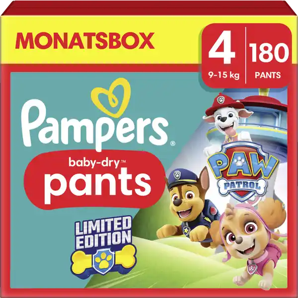 Baby Dry Nappy Pants Gr. 4 (9-15kg) Monatsbox Paw Patrol