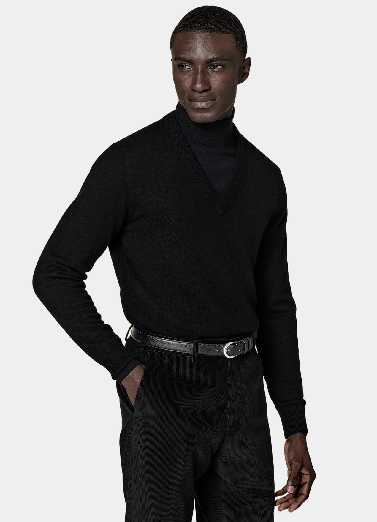 Pull col V noir