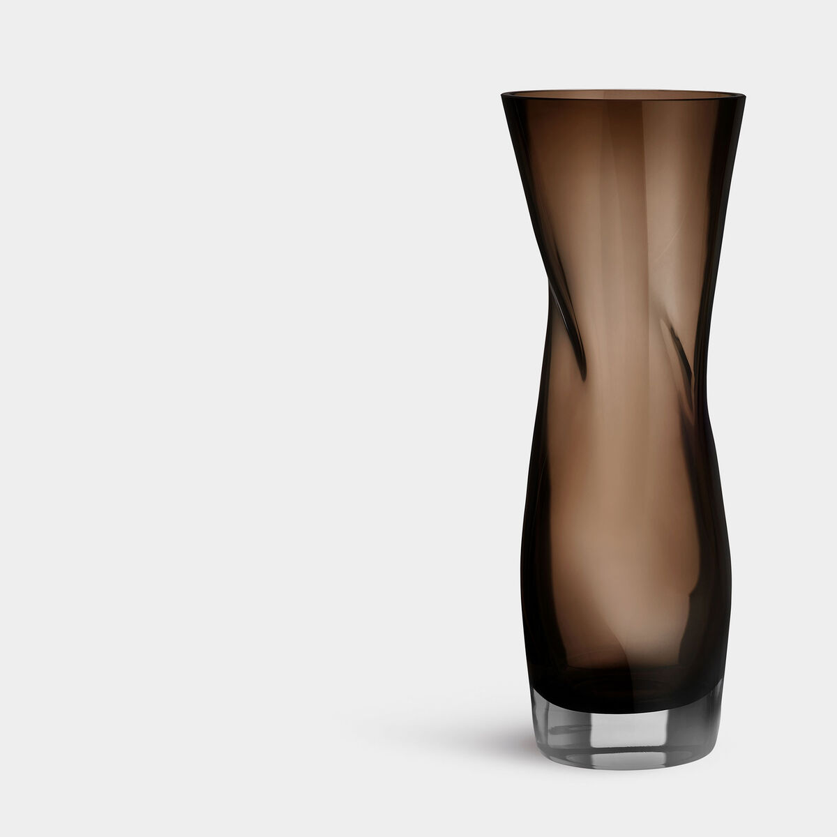 Squeeze vase 34 cm, røykbrun