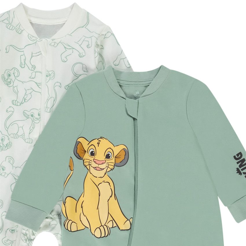 Lot de 2 dors-bien jersey Le Roi Lion Disney pour bébé garçon - Ecru