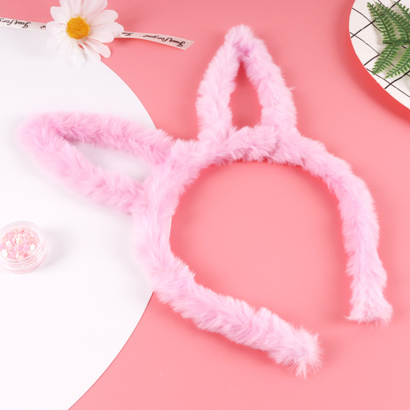 (9er Set) Plüsch Osterhasen Ohren Haarreif Fasnachts Kostüm Zubehör Motto Party Accessoire Bunny Foto Requisite - Assortiert