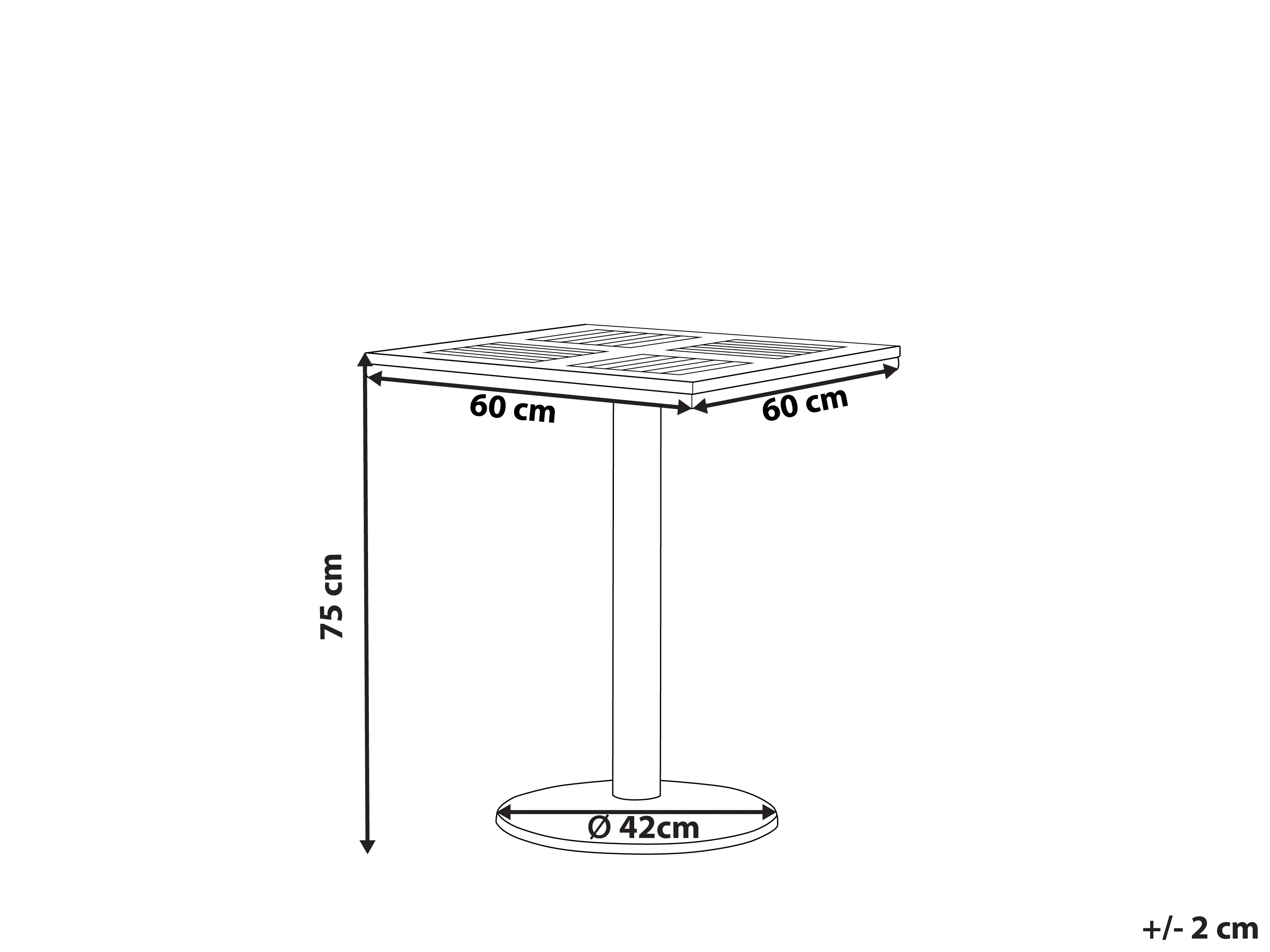 Bistrotafel PALMI 60 cm 60 cm Houtachtig Bruin