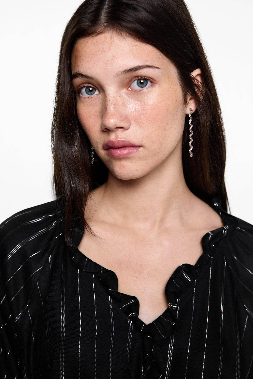 MANGO TEEN gestreeptetop zwart