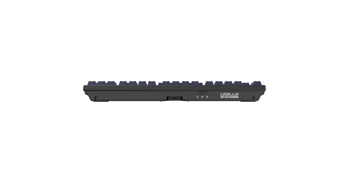HelloGanssHS87T GC17, toetsenbord  (Zwart/donkerblauw, US lay-out, Cherry MX Brown, TKL, RGB leds, PBT Doubleshot keycaps, hot swap, 2,4 GHz / Bluetooth / USB-C)