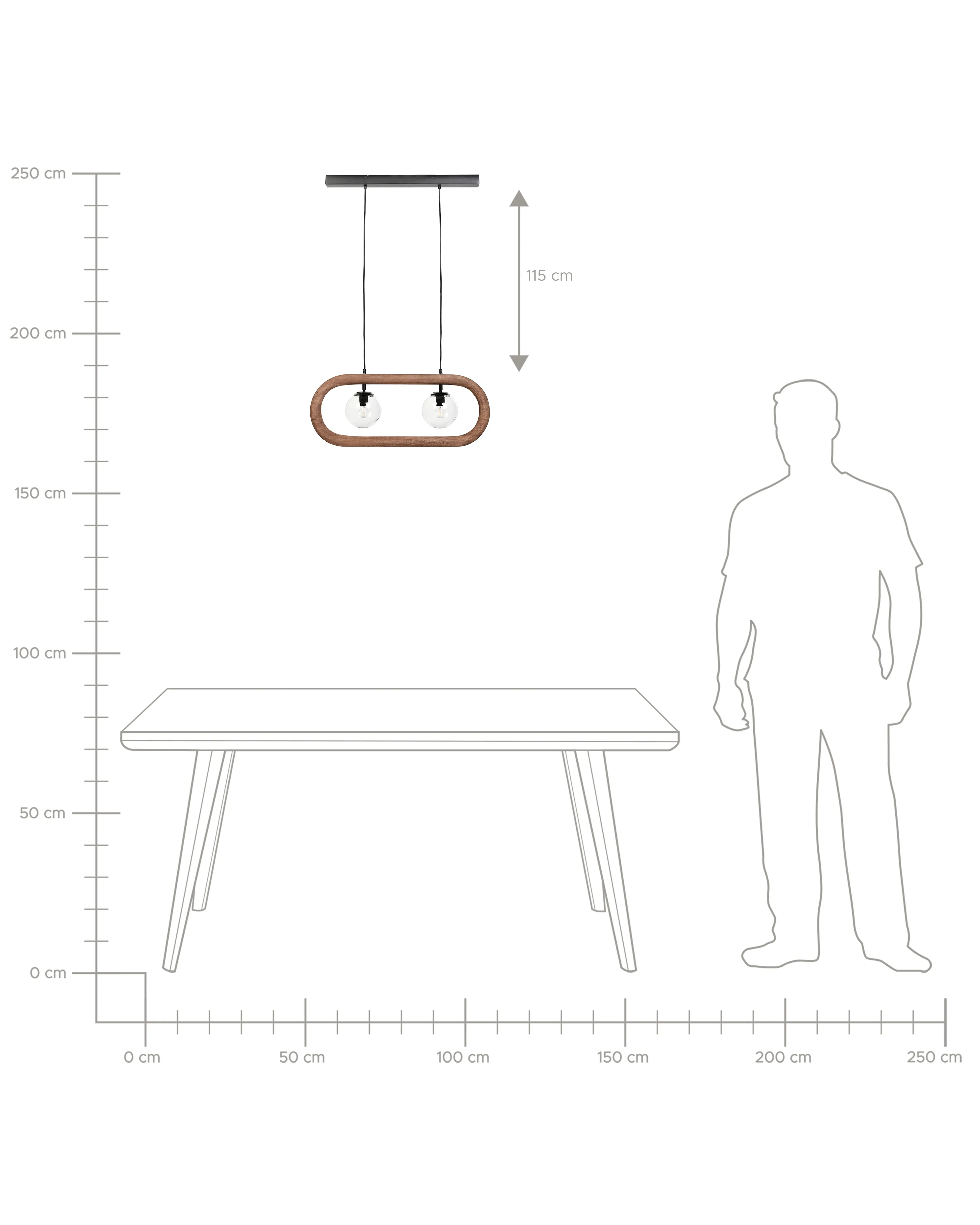 Hanglamp AYENSU Mangohout Donkerbruin