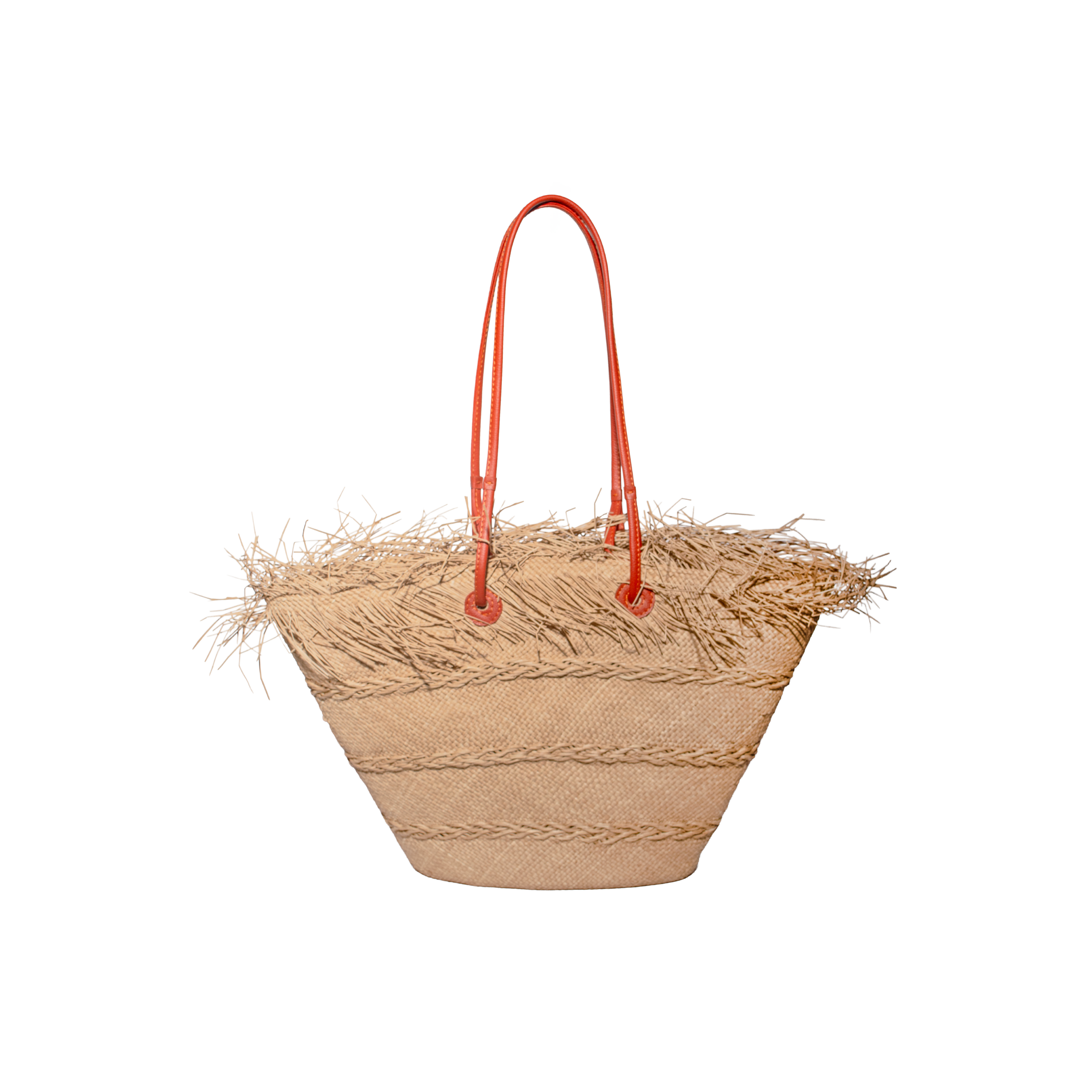 Panier texturé moyen à bordure effilochée