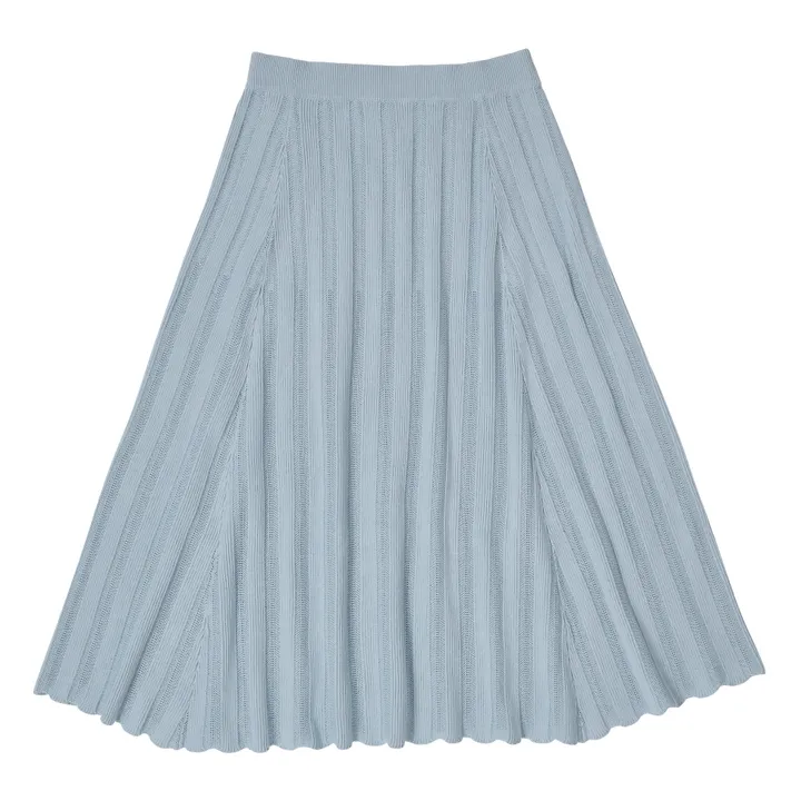 FUB Jupe Pointelle Coton Bio - Collection Femme | Bleu ciel