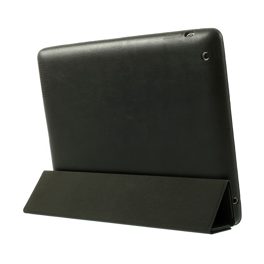 iPad 2 / 3 / 4 Leder Tasche Smart Case Hülle - Schwarz